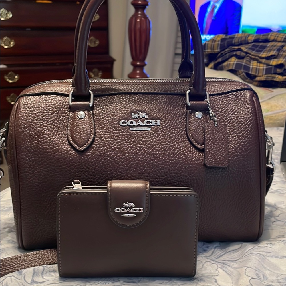 Coach Brown Crossbody Bag and matching wallet